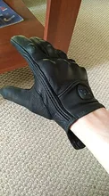 Guantes de cuero auténtico para motocicleta, para hombre, para todas las estaciones