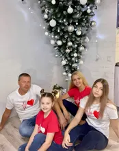 Camiseta a juego con latido del corazón para madre e hija, ropa de Navidad para madre, padre, niño