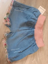 Pantalones cortos de vaquero con cintura elástica para niñas, bermuda femenina de princesa con estampado de flores a la moda para verano