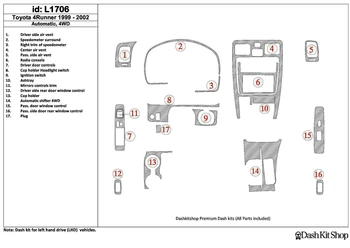 

Interior lining for Toyota 4 Runner 1999-2002. Set L1706.