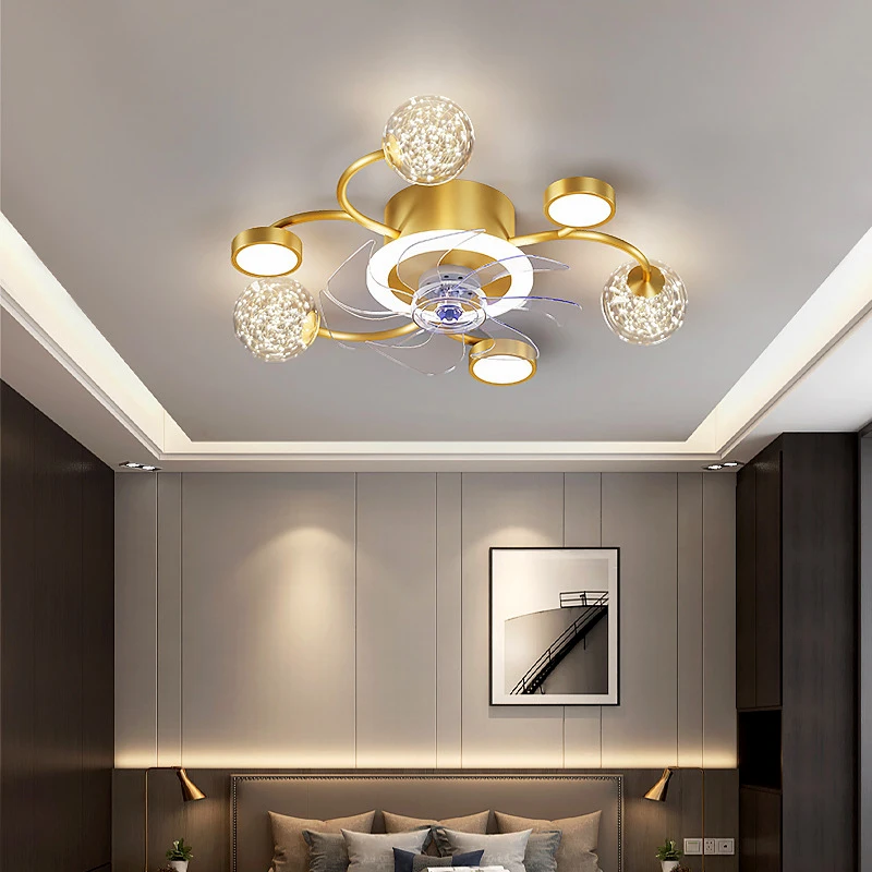 Living room decoration bedroom decor led ceiling fans with lights remote control dining room ceiling fan light indoor lighting