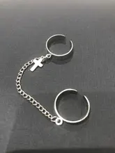 Anillos Pop Punk para hombre y mujer, cadena ajustable multicapa, cuatro anillos abiertos para dedos, de aleación, giratorios, regalo de fiesta