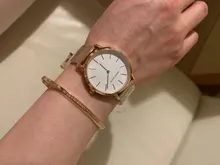 La Rosa Oro 1 Set pulsera reloj del cuarzo de Japón creativo diseño impermeable de malla de acero inoxidable relojes reloj femenino