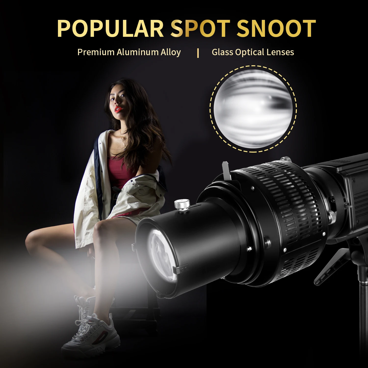 Neewer студия из алюминиевого сплава коническая точка Snoot с креплением Bowens для Monolight