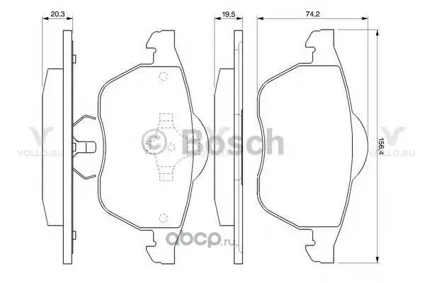 0986424460 BOSCH ДИСКОВЫЕ КОЛОДКИ ПЕРЕДНИЕ