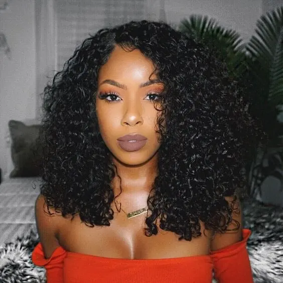 Transparent 360 Lace Frontal Wig Deep Curly photo review