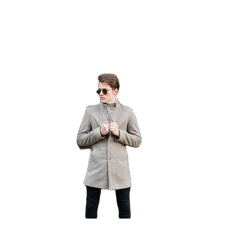 Men's Judge Collar Mink Cachet Coat High Quality Slim Fit Front Button-Down Fashion 2021 Autumn Winter Season OutwearDailyCasual