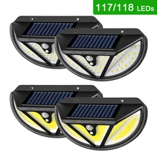 

117 118 LED Solar Lights Outdoor 3 Modes Motion Sensor Street Light Waterproof Wall Lamps Lighting for Garden Parking Lot