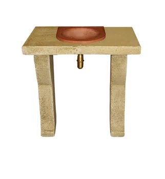 

Cabinet Pile Washbasin for inner or outer concrete-Rustic stone 75x55x80cm.