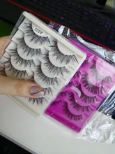 5 par/caja pestañas 3D fibra Artificial mucho pestañas duraderas las mujeres extensión y volumen de pestañas falsas