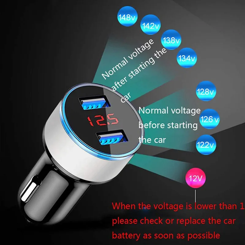 Автомобильное зарядное устройство адаптер питания светодиодный светильник двойной USB зарядное устройство 5 В 3.1A АБС, алюминий для iPhone samsung huawei iPad Tablet MP3 Camer