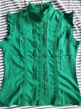 Camisetas ajustadas con manga de volantes para mujer, blusas ajustadas informales para oficina, blusa blanca Vogue para mujer 2020