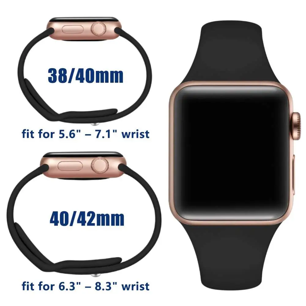 Ремешок для Apple Watch ремешок 40 мм 44 мм iWatch ремешок 42 мм 38 мм тонкий силиконовый браслет аксессуары ремешок для часов Apple watch 5 4 3 2