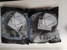 Mascarillas ffp2 de 6 capas, máscara respiradora de protección, fpp2, KN95, 98% de filtro, color negro y gris