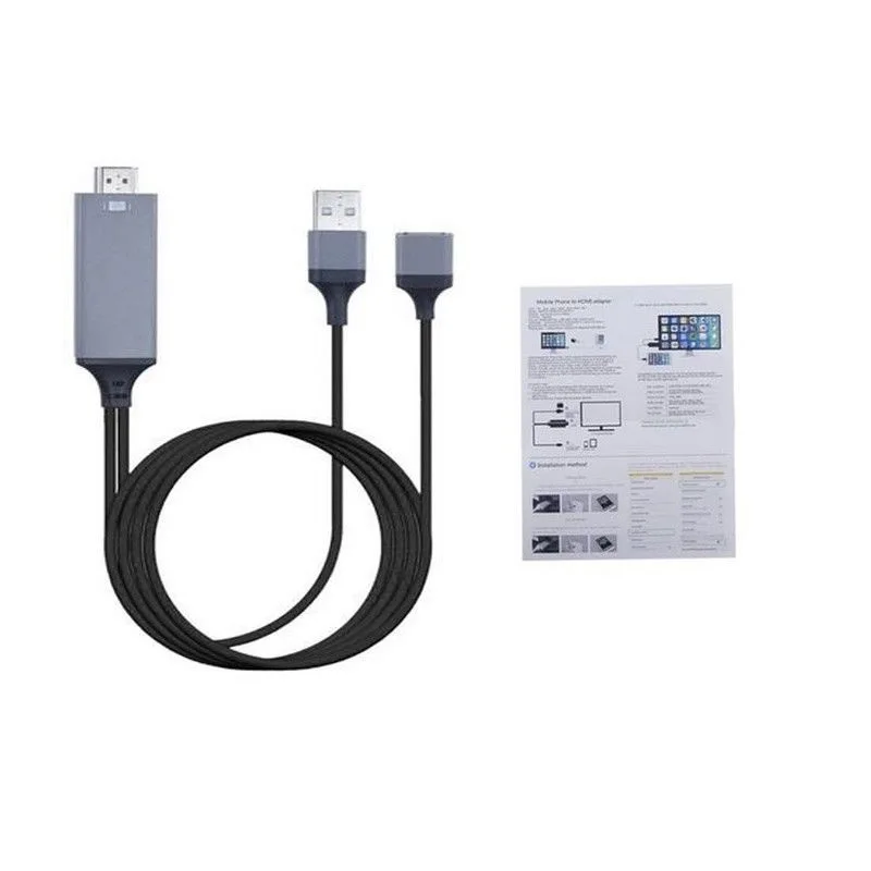

USB HDMI HDTV Cable AV Adapter Connect Phone to TV Play 1080P For IOS Android