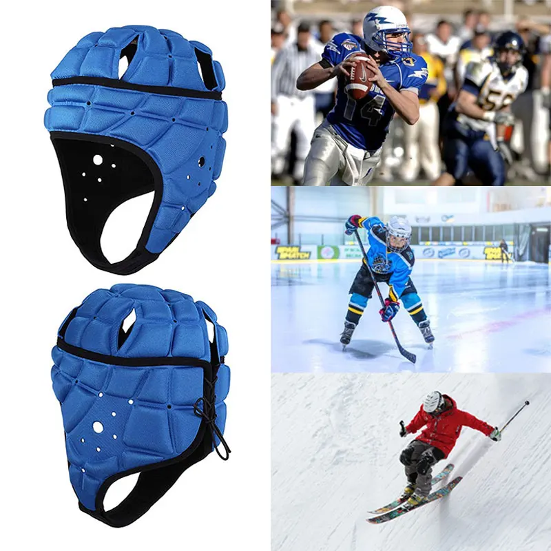 Soft Padded Headgear Shell Head Protector Goalkeeper Adjustable Soccer