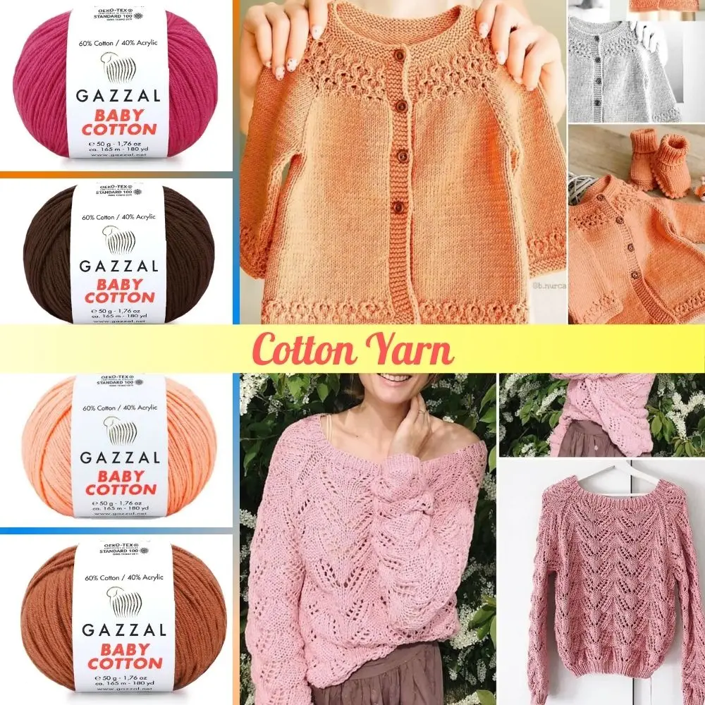 Filato Per Maglieria A Mano Gazzal Baby Cotton Gomitoli, 50 Grammi 165 Metri, Acrilico, Uncinetto, Filati, Vestiti, Sport, Cardigan, Camicetta, Qualit