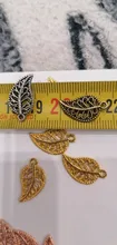 Colgantes de hojas de árbol de 17x9mm, 50 Uds., colgantes, collar, pulsera, tobillera, accesorios para fabricación de joyas, DIY