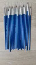 Juego de 20 unidades de pinceles finos pintados a mano, azul, suministros de arte, bolígrafo para dibujo artístico, pincel de nailon