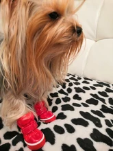 4 unids/set zapatos para perros de invierno de perro caliente botas de nieve zapatos de cuero de la PU para perros pequeños perros Chihuahua impermeable antideslizante cachorro para mascotas zapatos