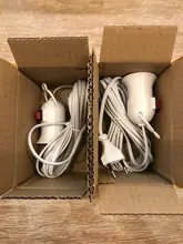 Bases Bulb-Lamp Eu-Plug-Holder-Adapter Power-Cord Converter-On/Off with 4M 8M To 