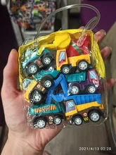 6 uds juguete de modelo de coche atrás coche vehículo móvil camión de bomberos modelo Taxi chico Mini juguetes regalo Diecasts juguete para los niños