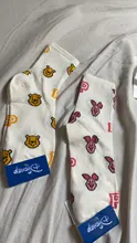 Disney Girl-Calcetines de algodón con dibujos de animales para mujer, medias divertidas de tubo para adultos
