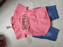BibiCola niños Bebés Ropa de verano ropa recién nacido niños conjuntos de niño camisas de manga corta + Pantalones vaqueros tejano popular traje de pantalones cortos