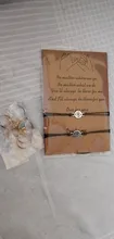 2 unids/set corazón Árbol de la vida encanto pulseras uno para ti, uno para mí cadena negra trenzado pulsera de pareja para hombres mujeres Tarjeta de deseos