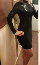 Dress Women Form-Fitted Mock SHEIN Black Long-Sleeve Glamorous-Bodycon Autumn Solid Embossed