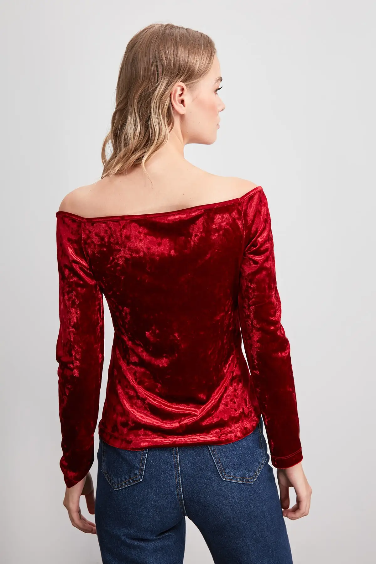 Trendyol бархатная трикотажная блузка TWOAW20BZ1144