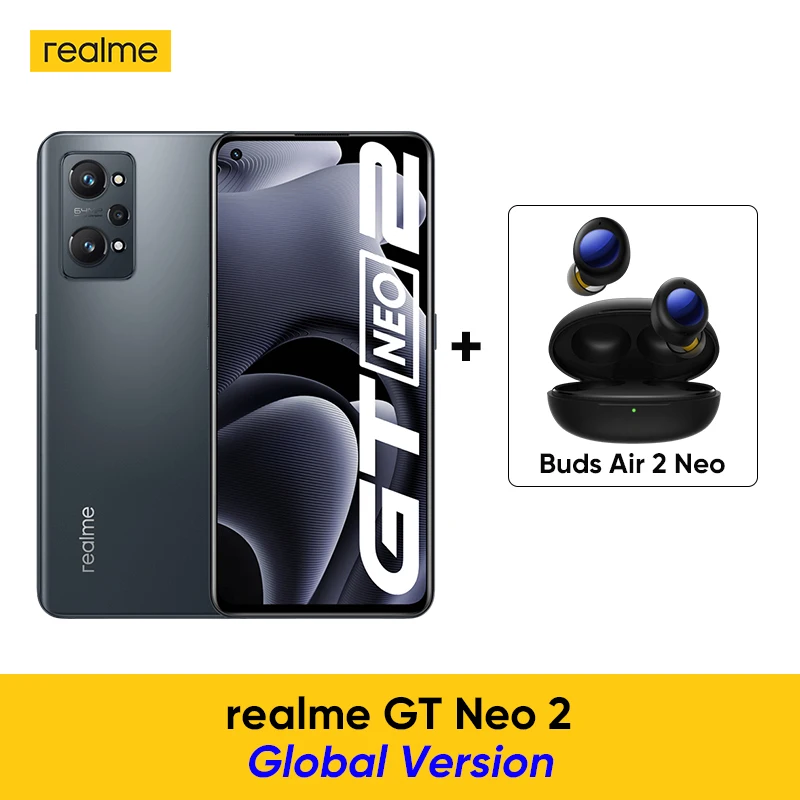 Global Version realme GT Neo 2 5G Snapdragon 870 Octa Core 128GB/256GB 6.62" 120Hz E4 AMOLED Display 64MP AI Triple Camera 65W laptop ram 8GB RAM