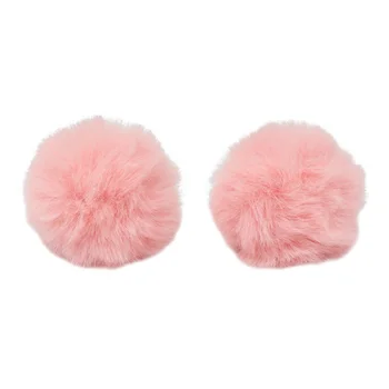 

Pompon made of artificial fur (rabbit), d-6cm, 2 pcs/pack (D pink)