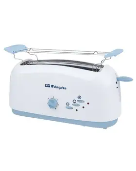 

Bread toaster ORBEGOZO TO 4510 - 1400W - 2 long slots-thermostat-FUNC. Defrosting-tray picks