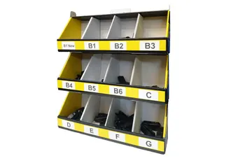 

Kit cardboard display stand with 3 flat 12 seats for couplers connectors adapters wiper Carall S985