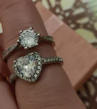 YANHUI alta calidad clásico La eternidad 1ct anillos de boda exquisito 100% Original de plata 925 Zirconia diamante anillos para las mujeres XR016