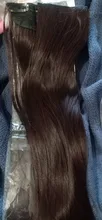 MANWEI-extensiones de cabello sintético para mujer, Clip largo y recto de una pieza, 5 Clips, pelo rubio falso, marrón y negro
