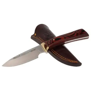 

Tooth knife REBECO-9R 9 cm MoVa steel sheet and coral wood handle.