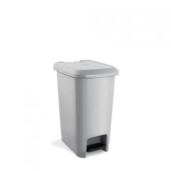 

Rectangular trash can with lid and Pedal Gray 10 liters 7house
