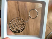 Auxauxme personalizada Birthstone árbol de llaveros de la vida de acero inoxidable miembro de la familia llavero de árbol regalos de cumpleaños para mamá y papá