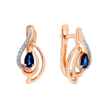 

Gold earrings with sapphires and diamonds sunlight sample 585