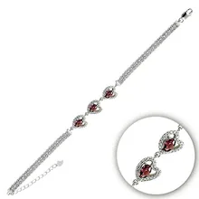 Серебряный 925 пробы браслет с цирконием