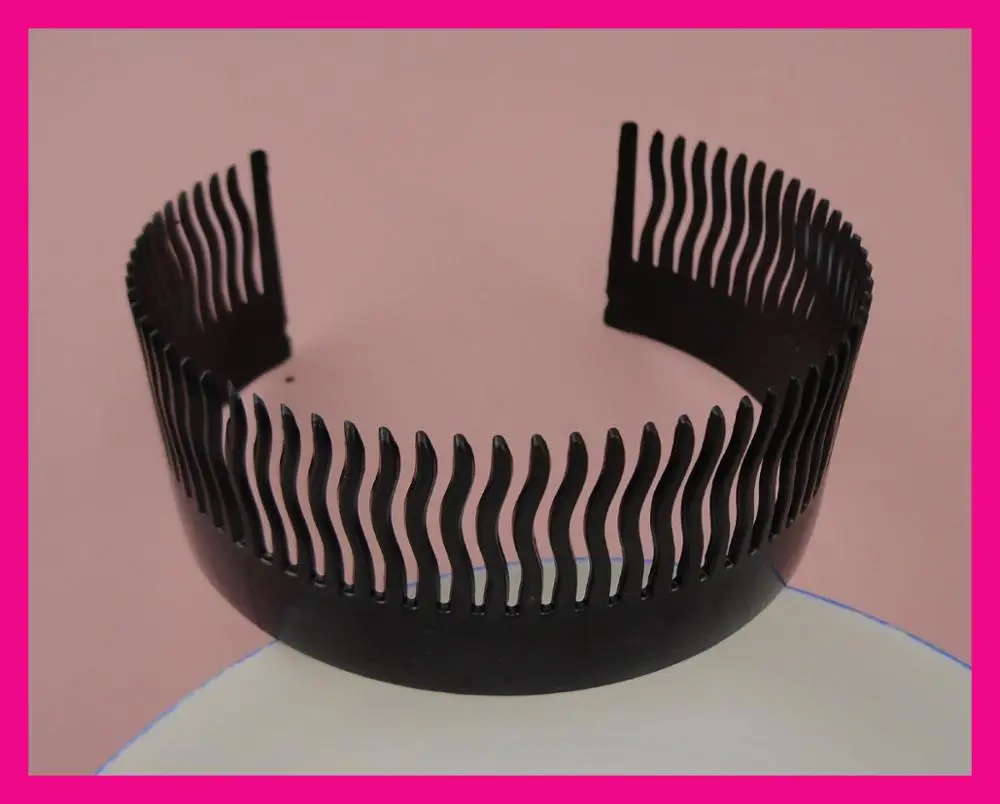 Пластиковый гребешок для волос. 10 шт. Размеры 4х24 см. 60 зубчиков|comb headband|side combheadband