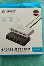 ORICO-Divisor USB HUB de 4 puertos USB 3,0, puerto de alimentación Micro USB, adaptador OTG de alta velocidad múltiple para ordenador, accesorios para portátil