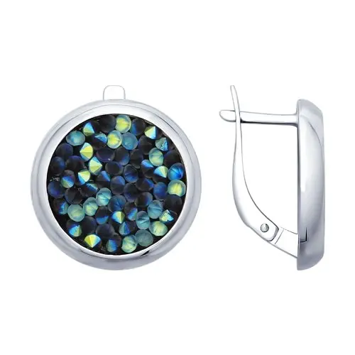Серебряные серьги с кристаллами Swarovski SOKOLOV