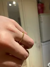 Huitan-Anillos finos minimalistas para mujer, sortija de boda brillante de circón cúbico, alta calidad, versátil, 2020