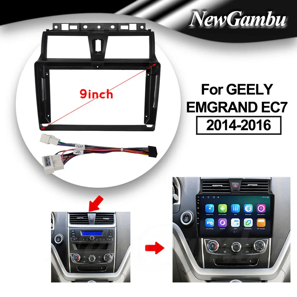 

9 inch For GEELY EMGRAND EC7 2014 2015 2016 Frame Audio Adaptor Dash Trim kit Facia Panel Radio Player screen ABS No 2 din