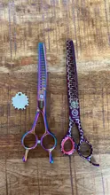 Curved-Scissors Pet-Grooming Chunker Shear Dogs for Big