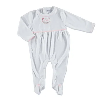

ebebek HelloBaby Little Flowers Baby Embroidered Footed Romper
