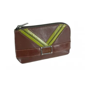 

Key Chain wallet unisex skin brown and green. Measures: 8x12x3 cm.